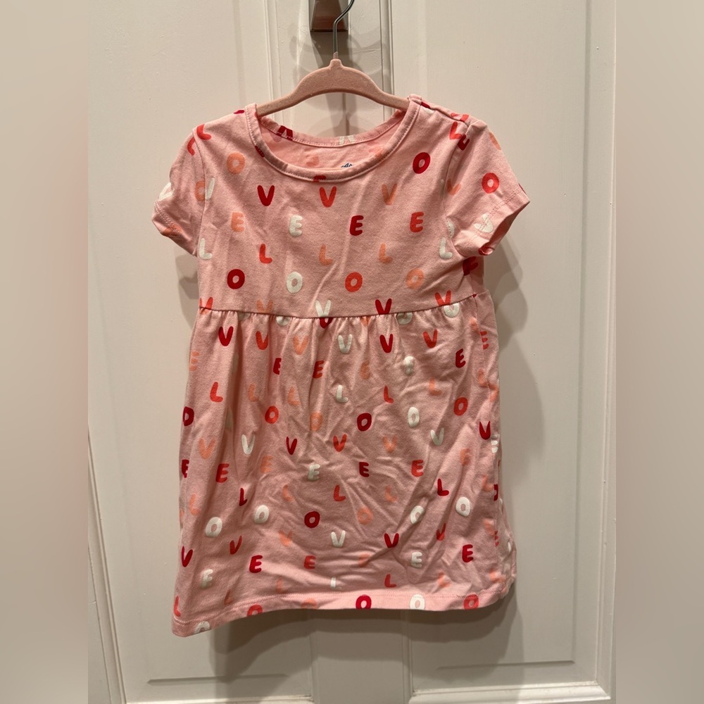 Thereabouts 2T Girls Pink Love Valentines Day Short Sleeve Dress